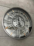 Duży zegar ścienny szary 66 cm